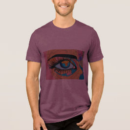 Afrozentrische Frau ein Auge geschlossen und ein A Tri-Blend Shirt