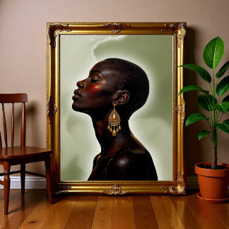 Afrozentrische Frauenporträt, minimalistisches Afr Poster