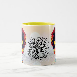 Afrozentrische Juneteenth-Kunst, die Schwarze Frau Zweifarbige Tasse
