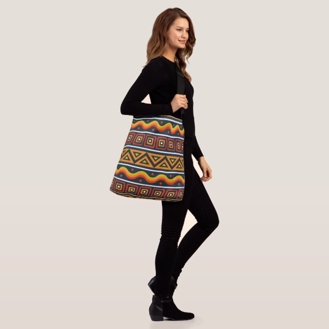 Afrozentrische Mehrdruck-Tasche mit großer, überge Tragetaschen Mit Langen Trägern (Am Model)