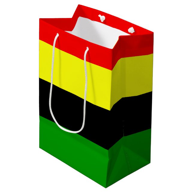 Afrozentrische Streifen Mittlere Geschenktüte (Vorderseite Schrägansicht)
