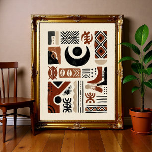 Afrozentrische Tribal-Abstraktion Poster