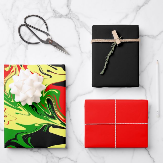 Afrozentrische Wirbel Geschenkpapier Set (Vorderseite)