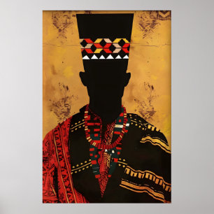 Afrozentrischer Kunstdruck Faceless Man Silhouette Poster