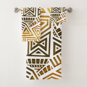 Afrozentrischer Motiv Badhandtuch Set