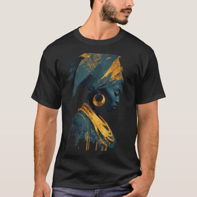 "Afrozentrischer T - Shirt der Königin Kunst - Afr (Vorderseite)