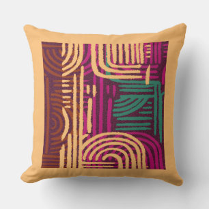 Afrozentrisches geometrisches Grafikmotiv-Wurfkiss Kissen