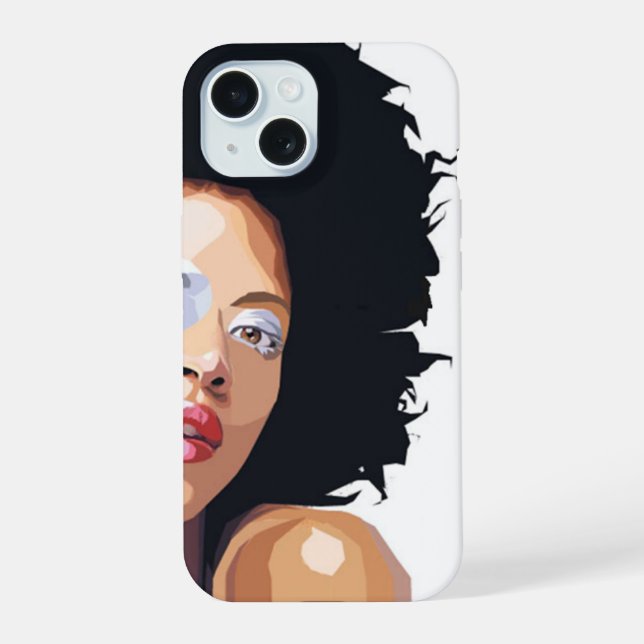 Afrozentrisches iPhone 15 Case Hülle (Rückseite)