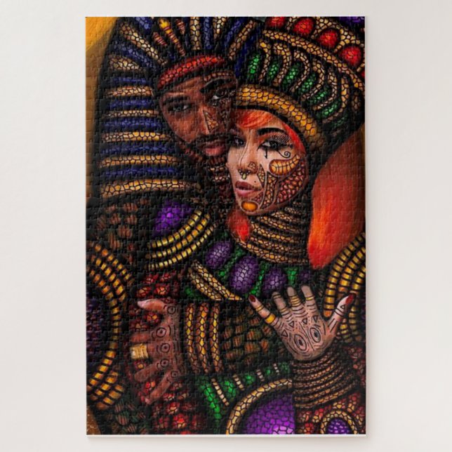 Afrozentrisches King and Queen Puzzle (Vertikal)
