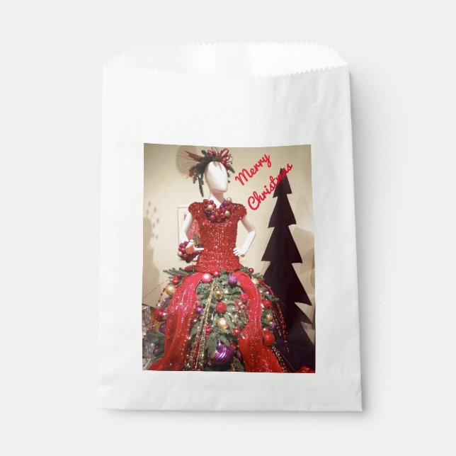 Afrozentrisches Kleid Form Mannequin Weihnachtsbau Geschenktütchen (Vorderseite)