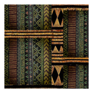 Afrozentrisches Tribal Motif Muster drucken  Poster