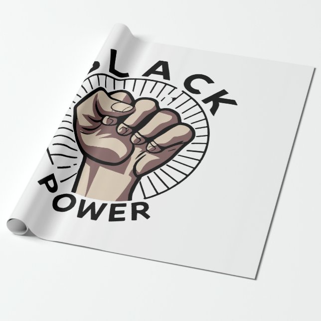 Afrozentristischer Schwarzer Power Geschenkpapier (Ungerollt)
