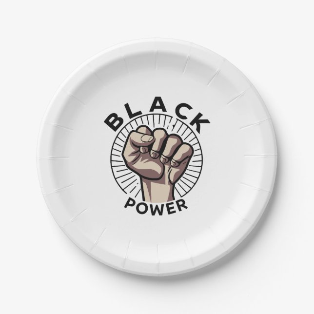 Afrozentristischer Schwarzer Power Pappteller (Vorderseite)