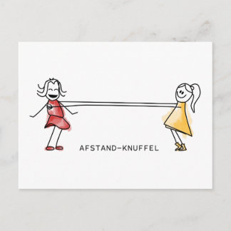 Afstand-Knuffel Postkarte
