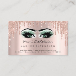 Aftercare-Anleitungen Lash-Rose Smoky-grüne Augen Visitenkarte
