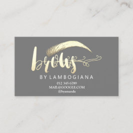 Aftercare Brows Gold Logo Mikroblende Grau Busine Visitenkarte