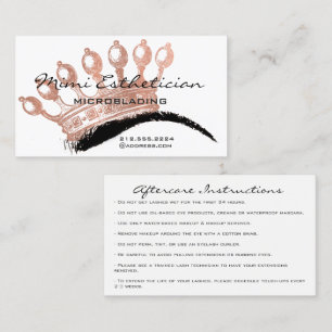 Aftercare Brows Rose Crown Microblading Visitenkarte