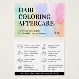 Aftercare Business Card zum Färben von Haaren