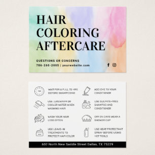 Aftercare Business Card zum Färben von Haaren