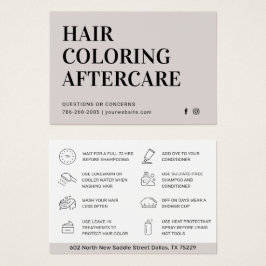 Aftercare Business Card zum Färben von Haaren