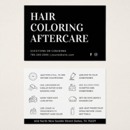 Aftercare Business Card zum Färben von Haaren