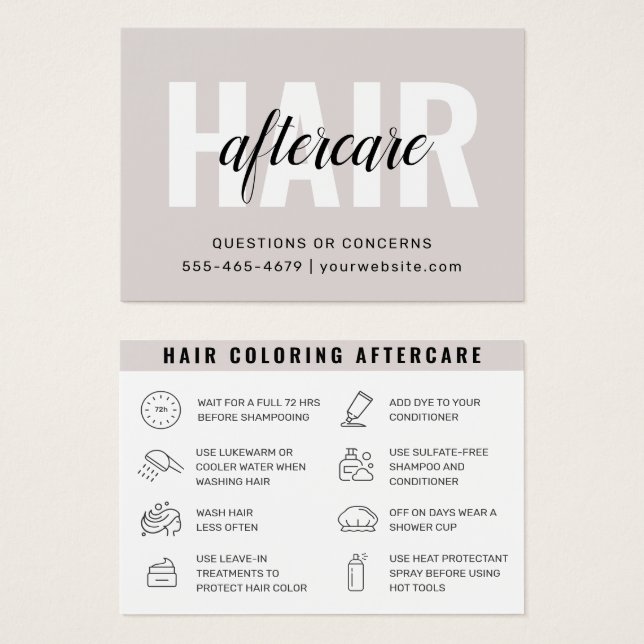 Aftercare Business Card zum Färben von Haaren (Vorne & Hinten)