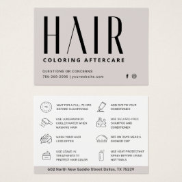 Aftercare Business Card zum Färben von Haaren