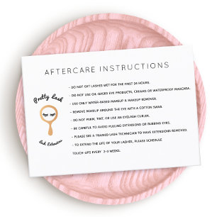 AfterCare für Lash Extensions Salon Visitenkarte