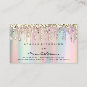 Aftercare Instruction Glitzer Gold Holograph Tropf Visitenkarte
