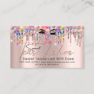 Aftercare Instruction Lash Rose Tropfen Logo-Lippe Visitenkarte