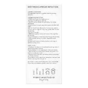 Aftercare Instructions Body Piercing Modern Werbekarte