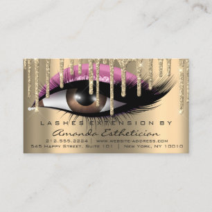 Aftercare Instructions Eyelash Extension Pink Visitenkarte