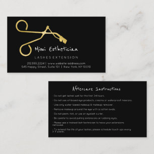 Aftercare Instructions Lash Curve Gold Black Visitenkarte