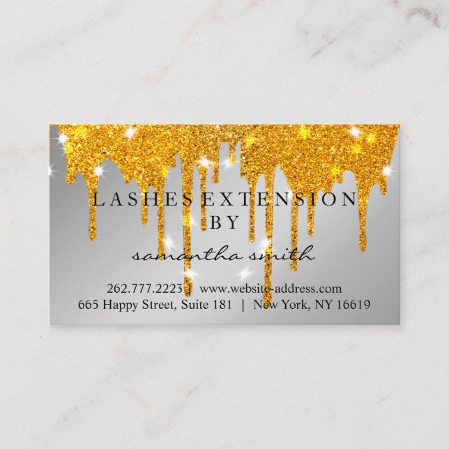 Aftercare Instructions Lash Gold Tropfens Spark Visitenkarte (Vorderseite)
