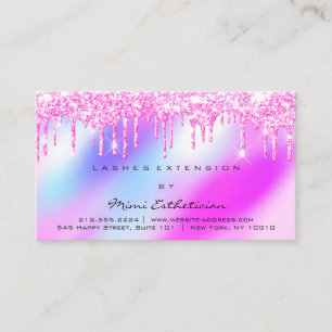 Aftercare Instructions Lash Pink Tropfen Holograph Visitenkarte