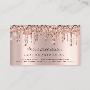 Aftercare Instructions Lash Rose Gold Tropfen 3D Visitenkarte