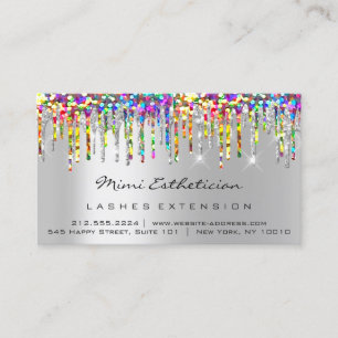Aftercare Instructions Lash Silver Holograph Tropf Visitenkarte