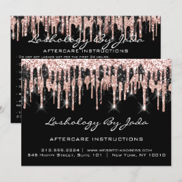 Aftercare Instructions Lashes Back Rose Gold Tropf Einladung