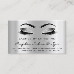 Aftercare Instructions Lashes Extension Gray Visitenkarte