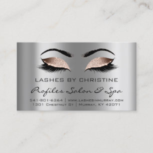 Aftercare Instructions Lashes Extension Rose Gray Visitenkarte