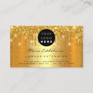 Aftercare Instructions Lashes LUX Gold Tropfen Log Visitenkarte
