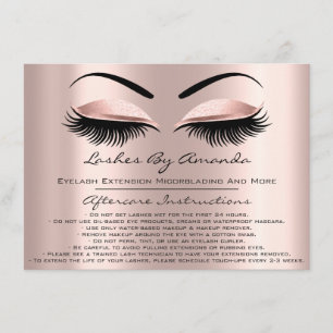 Aftercare Instructions Lashes Rose Brows Makeup Einladung