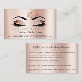 Aftercare Instructions Lashes Rose Crown Visitenkarte