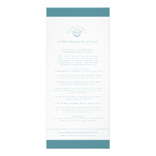 Aftercare Ohrpiercing-Anweisungen aquamarin Werbekarte