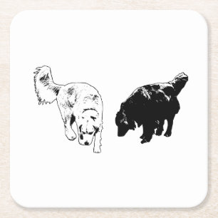 Afterglow Edge — Retriever Duo Rechteckiger Pappuntersetzer