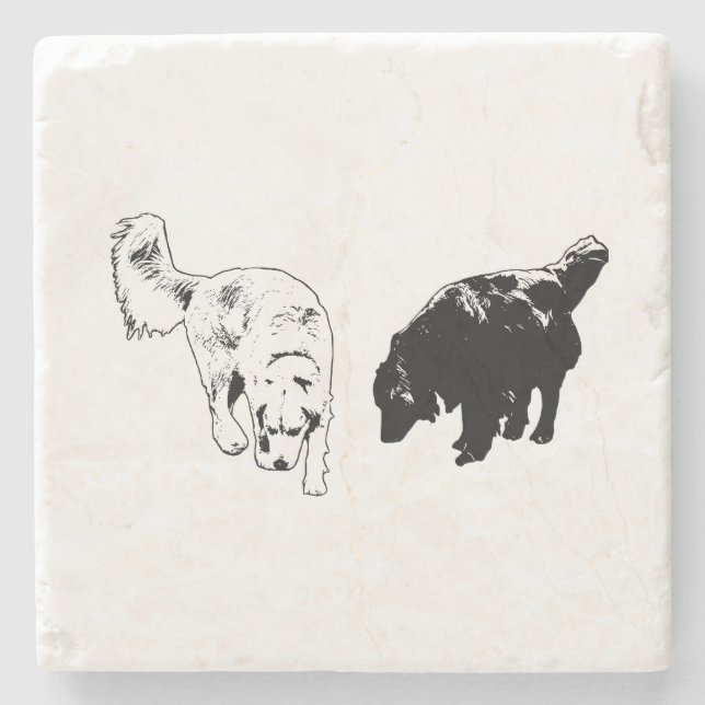 Afterglow Edge — Retriever Duo Steinuntersetzer (Vorderseite)