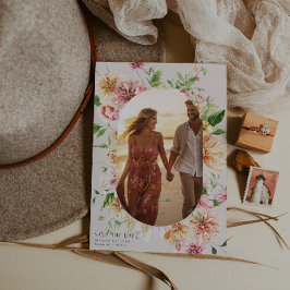 Afterglow Garden Floral Photo Save the Date Card