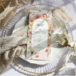 Afterglow Garden Florals Wedding Menu Menükarte