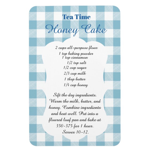 Afternoon Tea Honey Cake Recipe Magnet (Vertikal)