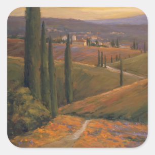 Afternoon Walk I Quadratischer Aufkleber